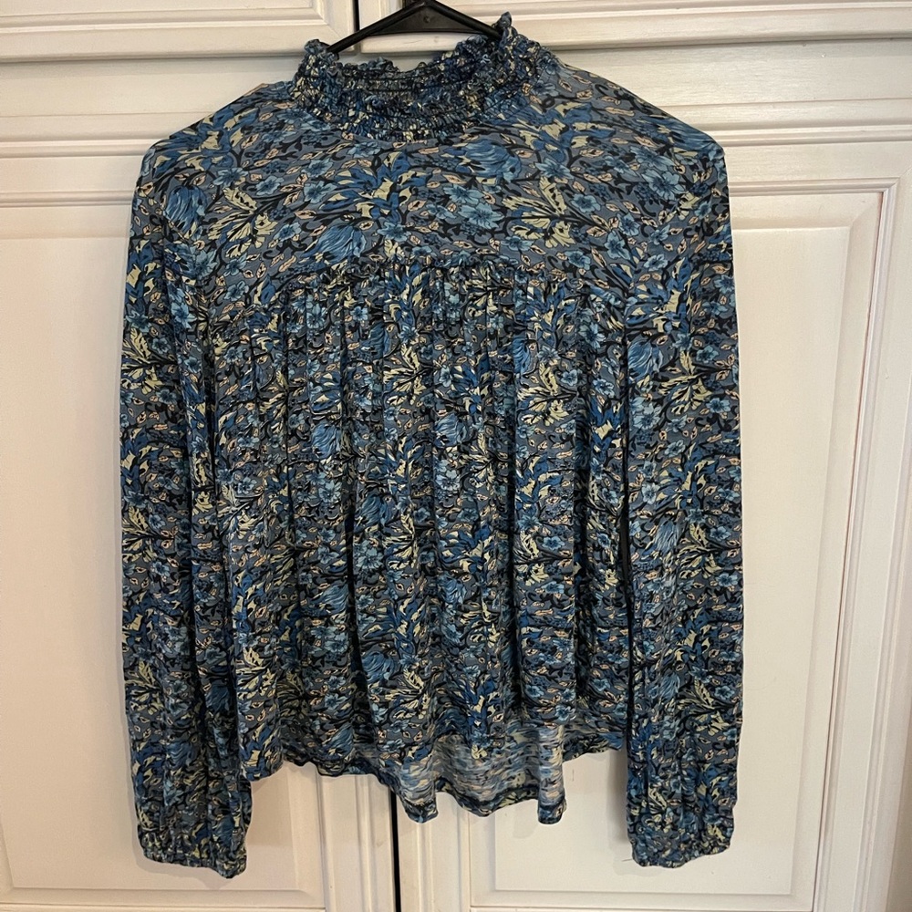 Lucky Brand Blue Floral Blouse